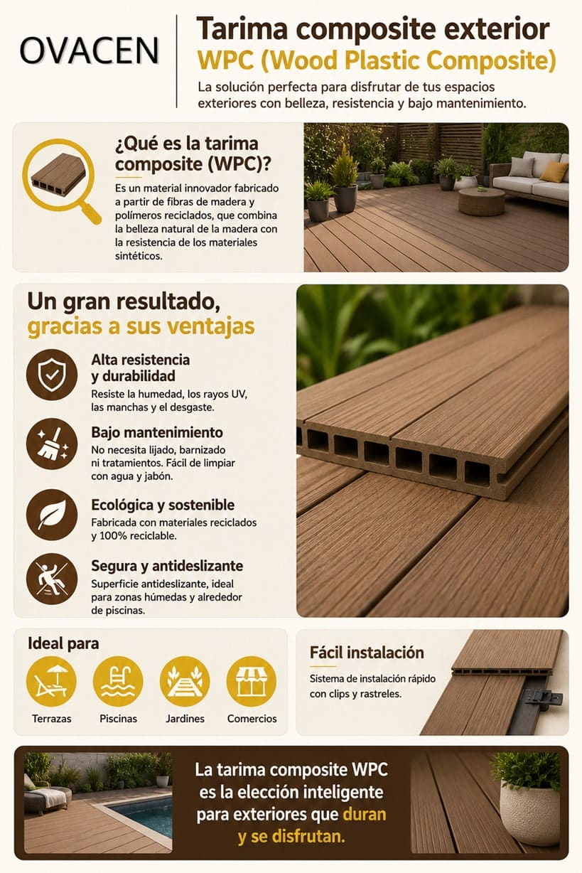 características tarima composite exterior WPC