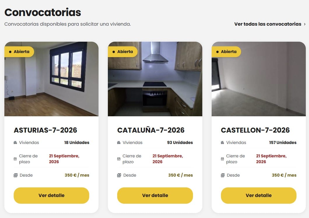 convocatorias alquiler publico accesible España