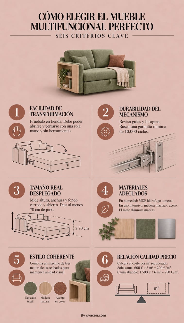 Criterior elección muebles muebles polivalentes