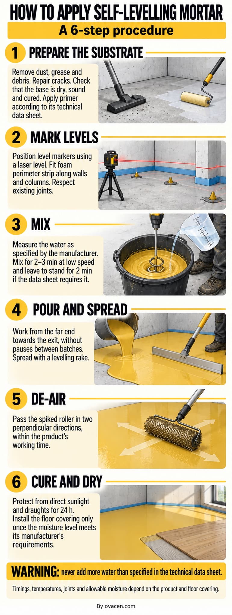 How to apply self-leveling concrete step by step