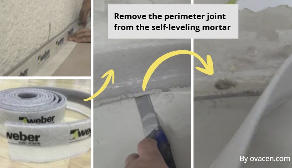 perimeter joint for self-leveling cement