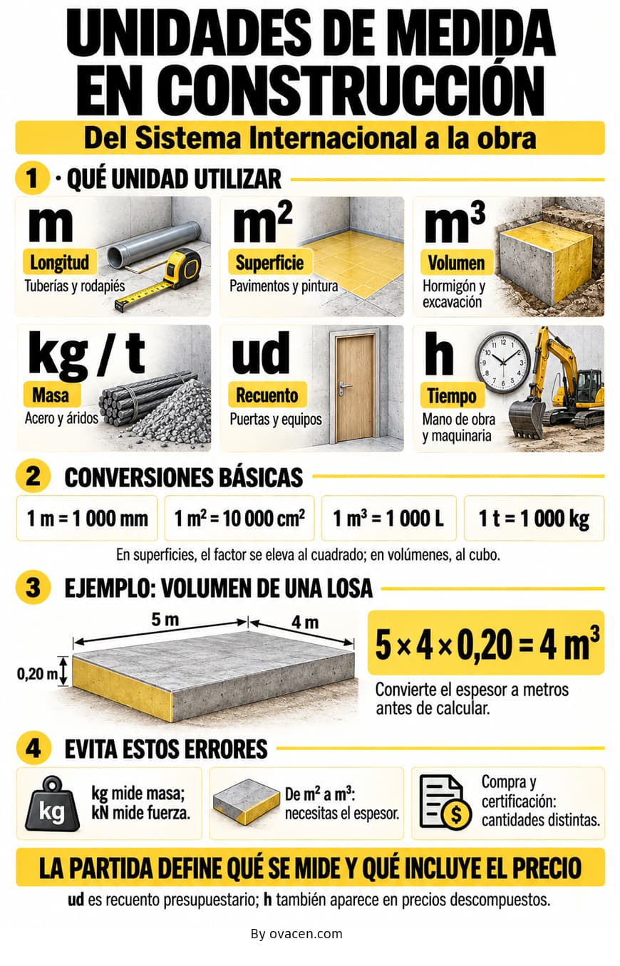 Unidades de medida obras y construcción