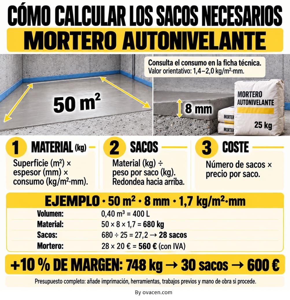 cálculo cemento autonivelante