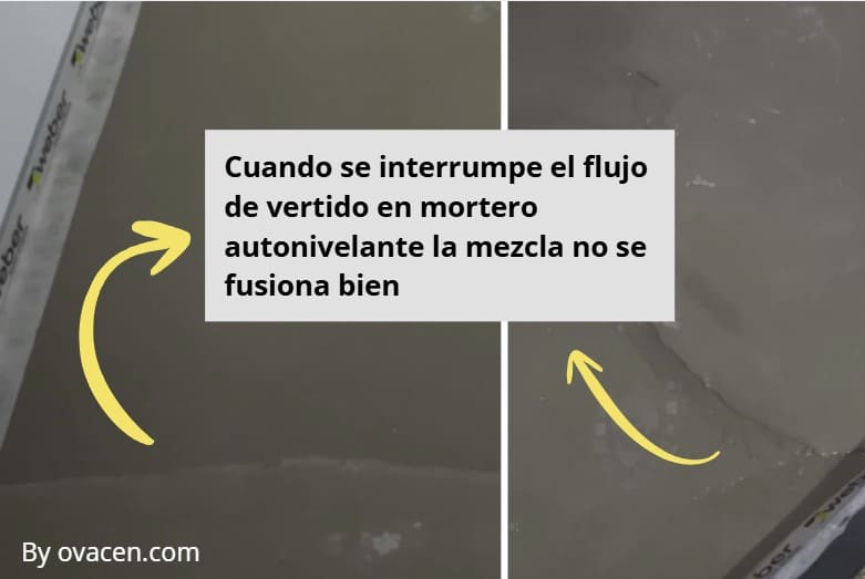 errores al poner mortero autonivelante
