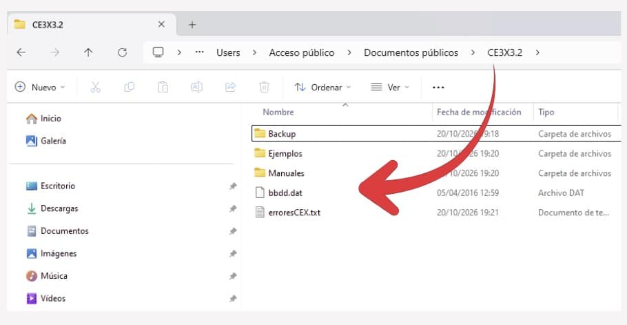 importar base de datos ce3x