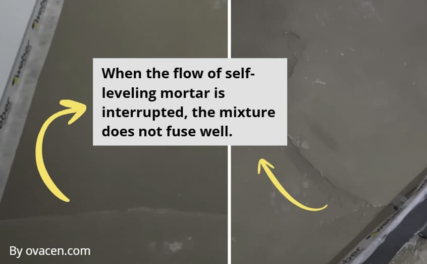 errors when applying self-leveling mortar